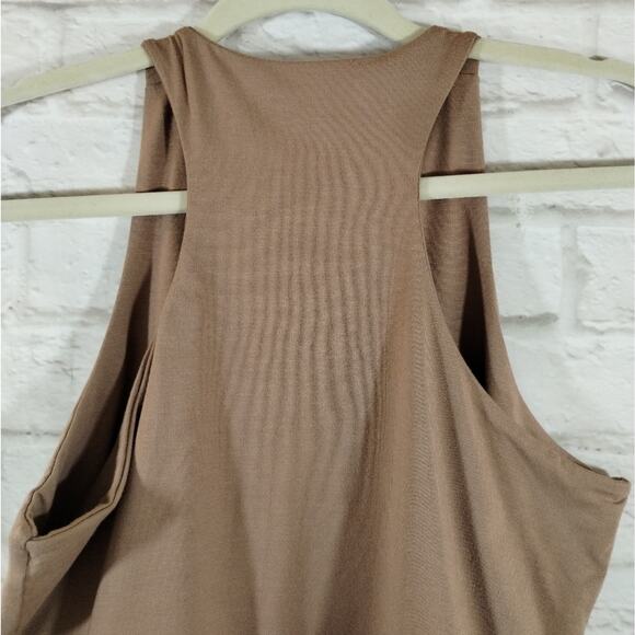 MM Naked Wardrobe NW Brown Taupe Tan Racerback Double Line Crop Top Tank NWOT XL - Picture 12 of 13